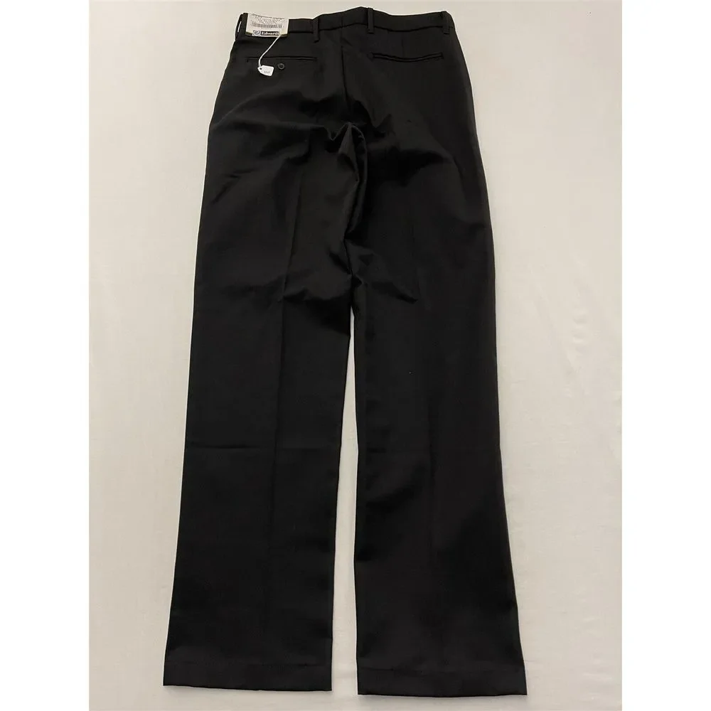 NWT Edwards Uniform 32‎ x 32 Black Pleated Durable Twill Workwear Pants